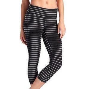 Athleta Striped Capri / Cropped Chaturanga Legging